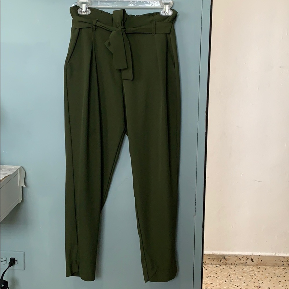 Hunter Green High Rise Trousers